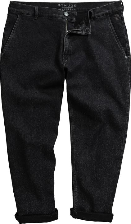 Actual product image Sthuge denim chinos, black denim, tapered baggy fit, up to size 72 (60)