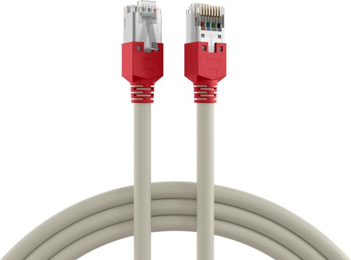 Actual product image EFB Elektronik Manufacturer: RJ45 crossover patch cable F/UTP, TM11, UC300, 20m, grey (red grommet) (UTP, CAT5e, 20 m)