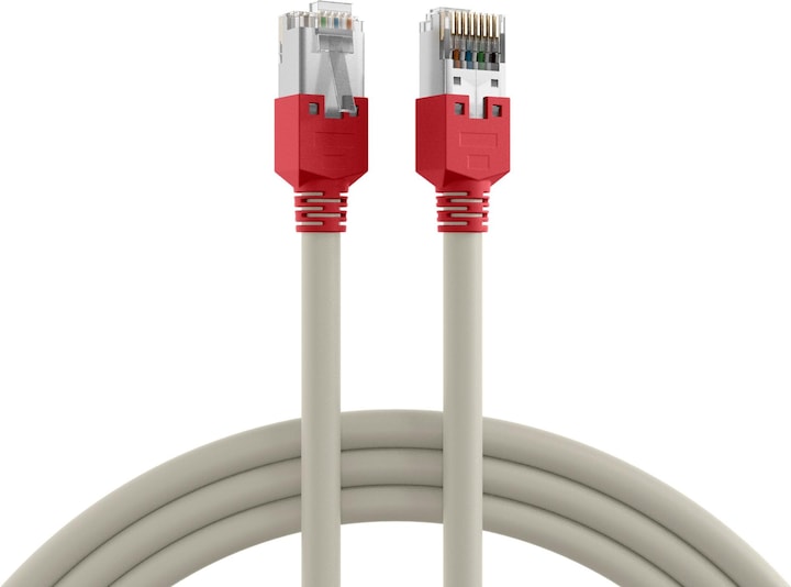 Produktbild EFB Elektronik Hersteller: RJ45 Crossover Patchkabel F/UTP, TM11, UC300, 20m, grau (rote Tülle) 1 Gi (UTP, CAT5e, 20 m)