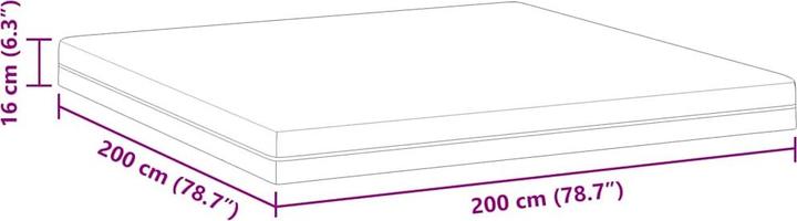 Produktbild vidaXL Memory Foam Matratze (Schaumstoffkern, 200 x 200 cm)