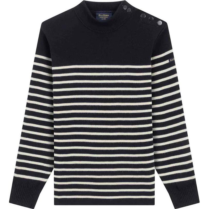 Le Minor, Herren, Pullover, pu co rund marinière e minor, Blau, (L)