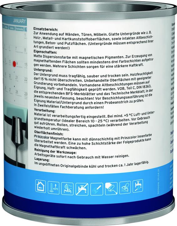 Produktbild Plid Magnetfarbe 1,5L Anthrazitgrau für ca. 4m² + Anstreichset/Magnetlack Magnetwand (Anthrazitgrau, 1.50 l)
