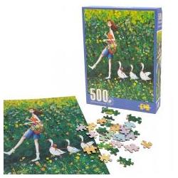 Askato Mädchen mit Gänsen Puzzle, 500 Teile (500 pezzi)