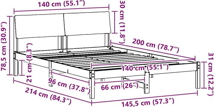 Image du produit vidaXL Plattformbett (140 x 200 cm)