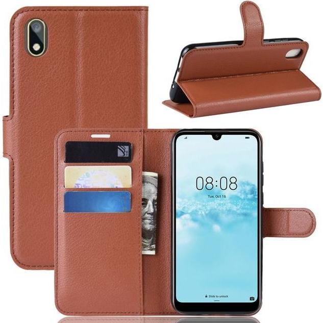 Thumbnail - MU Classic Litchi Leder Bookcover Series (Huawei Y5 (2019)), Smartphone Hülle, Braun