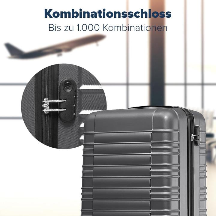 Actual product image Trvlmore Hartschalenkoffer-Set (3-teilig) (110 l, Hand luggage (up to 50 litres), M (50 - 90l), L (90 - 115l))