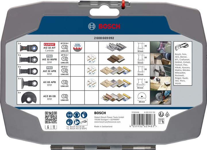 Produktbild Bosch Professional Zubehör Starlock Sägeblatt Set, 5-tlg, Thekendisplay, TU5