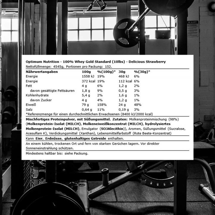 Produktbild Optimum Nutrition 100% Whey Gold Standard (Delicious Strawberry, 1 x, 4540 g)