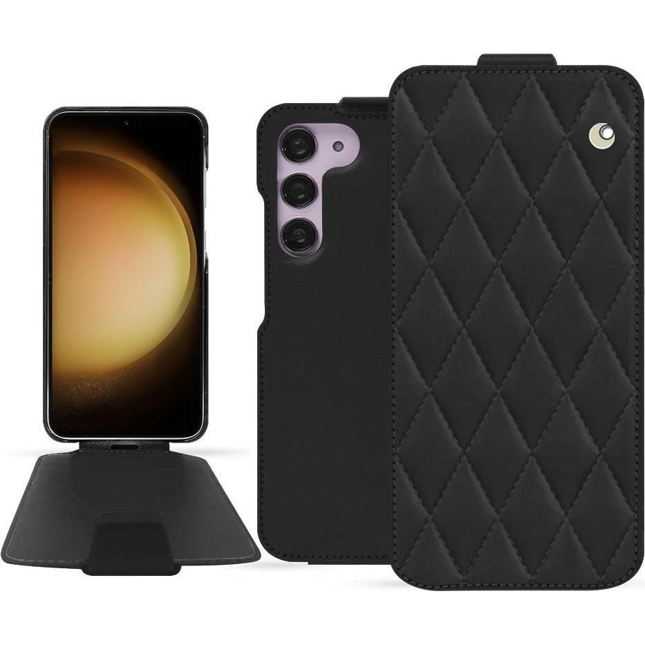 Noreve Lederschutzhülle vertikal (Samsung Galaxy S23+), Smartphone Hülle, Schwarz