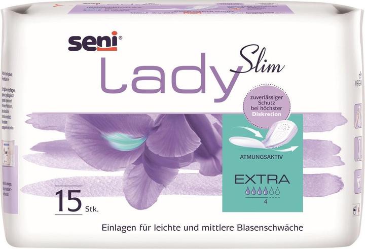 Actual product image Seni Lady Slim Extra Einlage atmungsaktive anatomische 14x29.5cm 4 Tropfen (15 x)