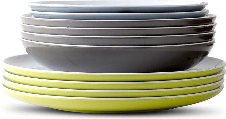 Produktbild Brunner 0830155N.C7B Geschirr-Set Space 16 tlg., Weiss/Grau/Grün