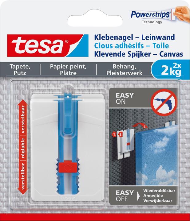 Actual product image tesa Canvas Adhesive Nail Wallpaper & Plaster Height Adjustable