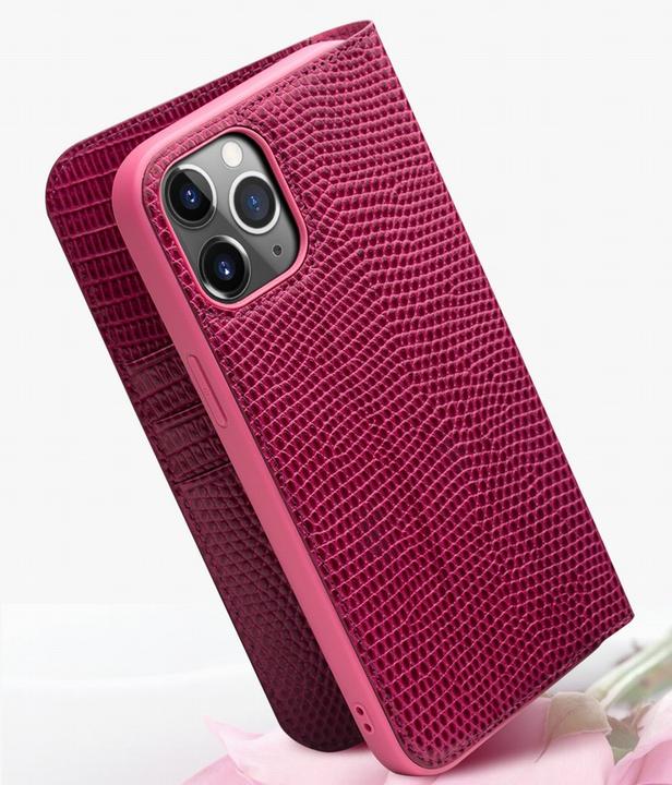 Image du produit QiAlino Fourre Flip Croco cuir véritable (Apple iPhone 14 Plus)