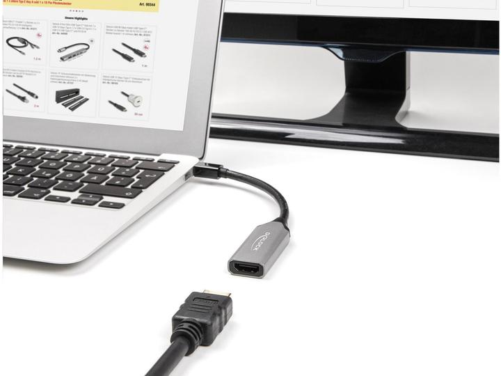 Actual product image Delock 64331 DisplayPort Adapter Mini DP 1.4 Stecker auf HDMI Buchse (HDMI, 15 cm)