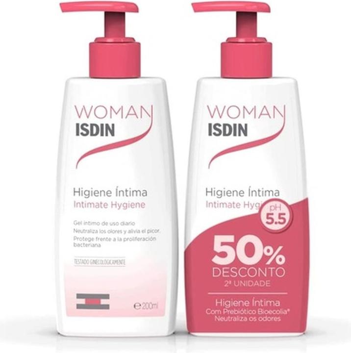 Isdin Woman Intimhygiene-Gel für den täglichen Gebrauch 200ml - 2er-Pack (200 ml, Intimwaschlotion)