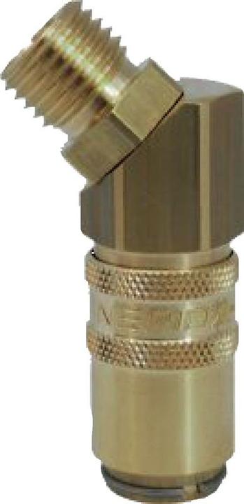 Actual product image Neriox Quick release couplings form H 45° with external thread with valve (Hitch)