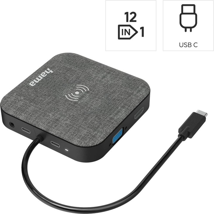 Productafbeelding Hama Connect2QiCharge (USB-C, 12 Havens)