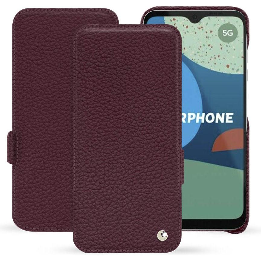 Noreve Lederschutzhülle horizontal (Fairphone 4), Smartphone Hülle, Violett
