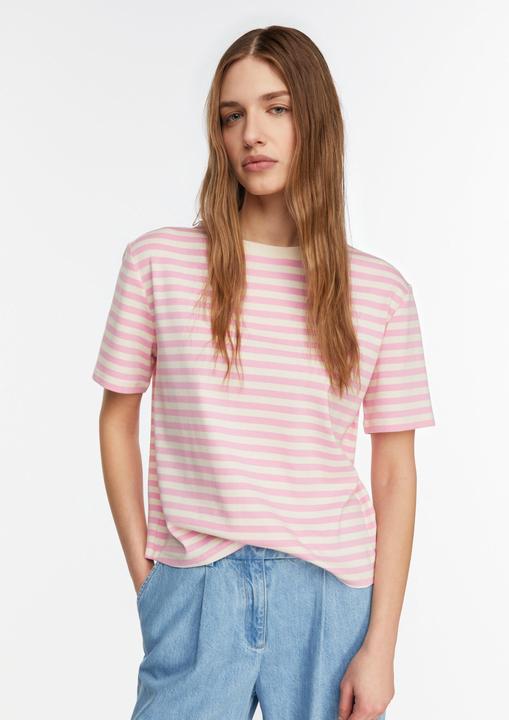Produktbild Comma Basic Fit T-Shirt mit garngefärbten Streifen (42)