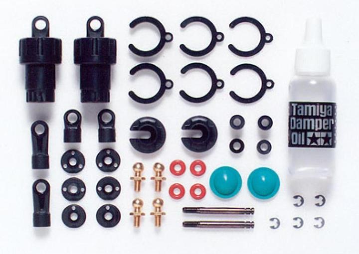 Immagine prodotto Tamiya 1:10 Ammortizzatore a pressione dell'olio nero con molle argento 2 pezzi.