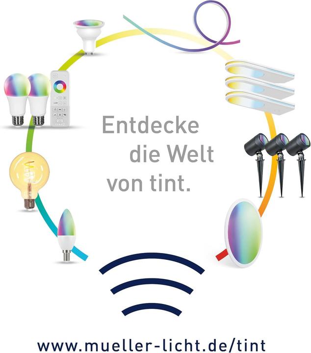 Actual product image Müller Licht E4 LED warm to cold candle shape (E14, 470 lm, 1x)
