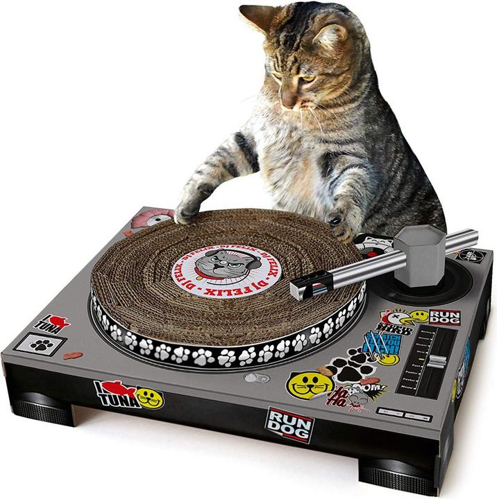Suck UK Cat Scratching Post Record Player (Multi color)
