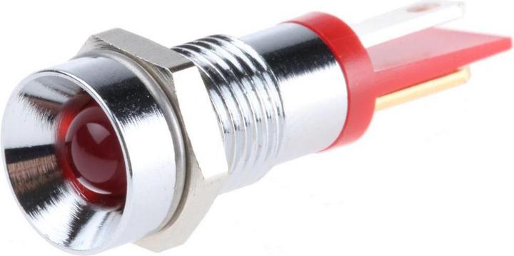 Produktbild RS PRO LED versenkt 8mm chrom 2VDC HE rot
