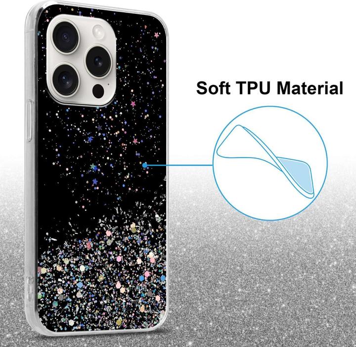 Image du produit Cadorabo Coque pour Apple iPhone 15 PRO TPU funkelnder Glitter (Apple iPhone 15 Pro)
