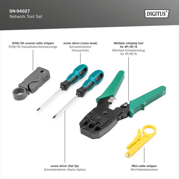 Image du produit Digitus Kit d'outils réseau (Accessoires réseau)