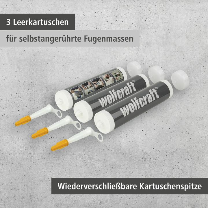 Actual product image wolfcraft 3 empty cartridges 310ml
