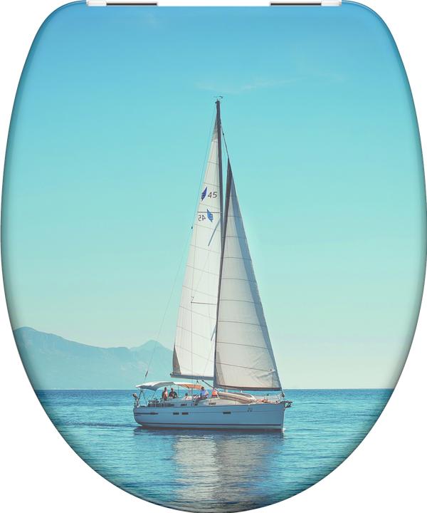 Actual product image Schütte Duroplast WC seat SAILING Soft-close mechanism 82148 Sailing boat