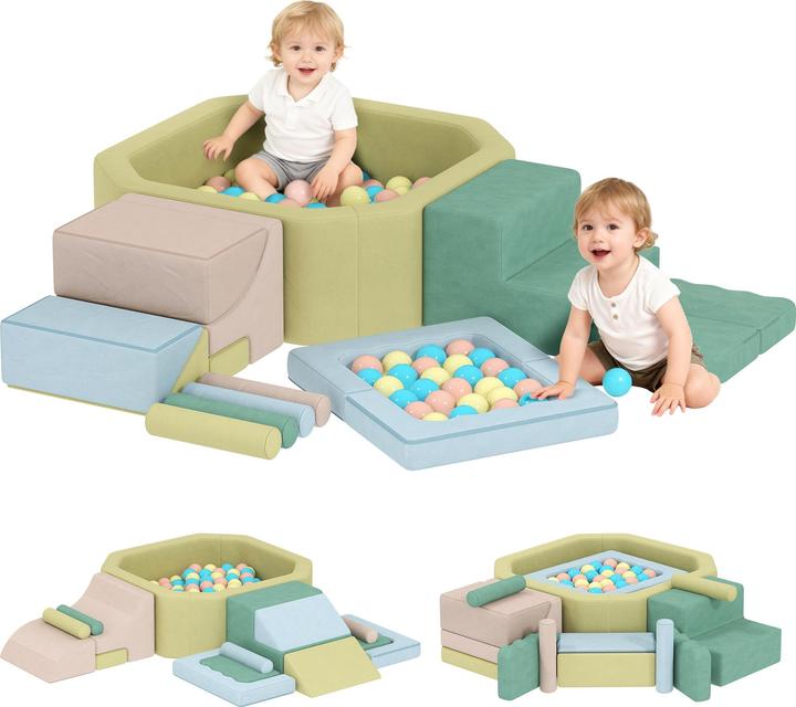 Image du produit Aiyaplay Softbausteine Samt, Schaumstoff Mehrfarbig