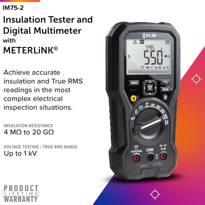 Immagine prodotto Flir Tester di isolamento e multimetro digitale, 4MOhm... 20GOhm, IP54 (CAT III)