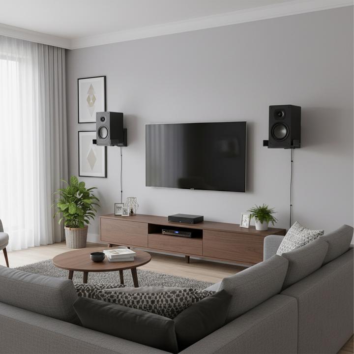 Actual product image Relaxdays 2x speaker wall mount (Set, Wall installation, Tiltable)