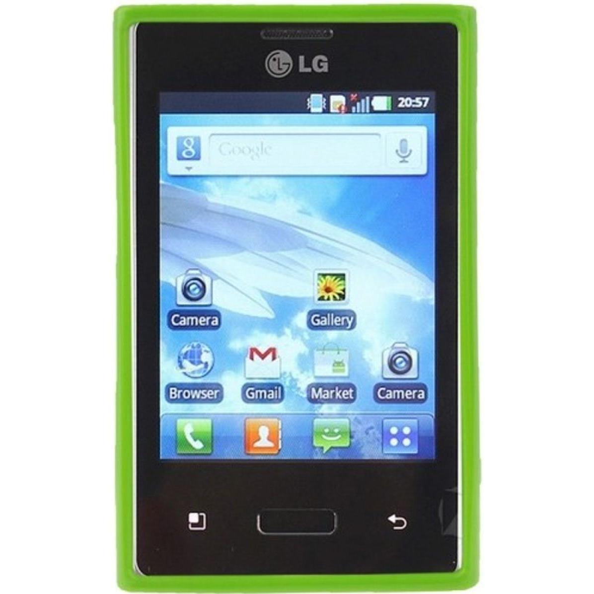 Thumbnail - König Design Schutzhülle TPU Punkte Case für Handy LG Optimus L3 / E400 (Optimus L3), Smartphone Hülle, Grün