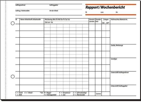 Immagine prodotto Sigel Rapporti/Rapporti settimanali (100 x)