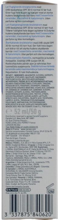 Image du produit CeraVe Crème hydratante pour le visage (52 ml, Crème de jour, SPF 30)