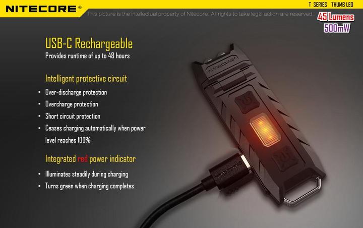 Actual product image Nitecore Thumb UV (7.40 cm, 45 lm)