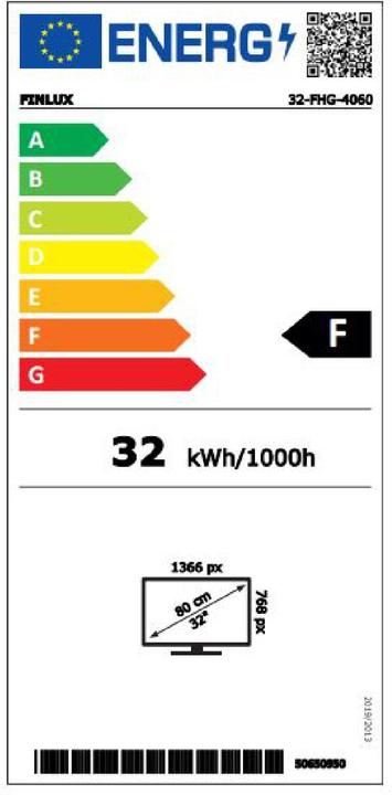 Energy Label Finlux 32-FHG-4060 (32", LED, HD)