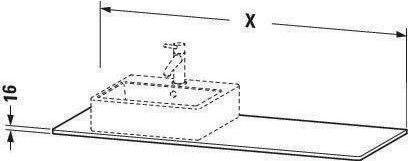 Immagine prodotto Duravit Console XSQUARE 16x1400x550mm m Auss li fla gr sdm