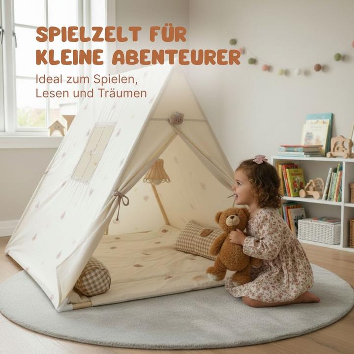 Actual product image Hermex Spielzelt mit Lampe Kinderzelt Kuschelzelt Tipi für Kinder Indoor-Zelt