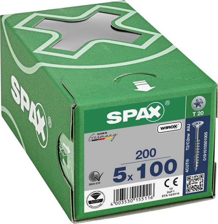Image du produit Spax Vis à panneaux d'aggloméré SK T20 5,0x100 mm (200 Vis par pièce)