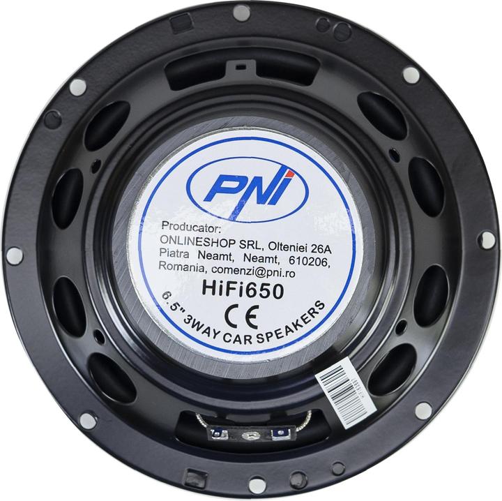 Productafbeelding PNI Coaxiale autoluidsprekers HiFi650, 120 W, 16,5 cm, 3-weg, inclusief rooster, set van 2 (16.50 cm)