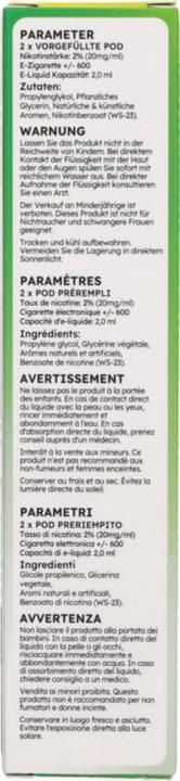 Valori nutrizionali e ingredienti SKE Pod 4in1 2x (Calce dolcissima, Limone)