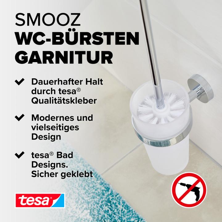Produktbild tesa SMOOZ WC-Bürstengarnitur inkl. Klebelösung ohne Bohren