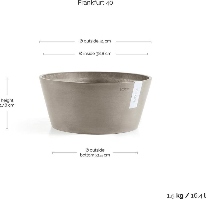 Actual product image Ecopots Frankfurt (41 x 17.80 cm)