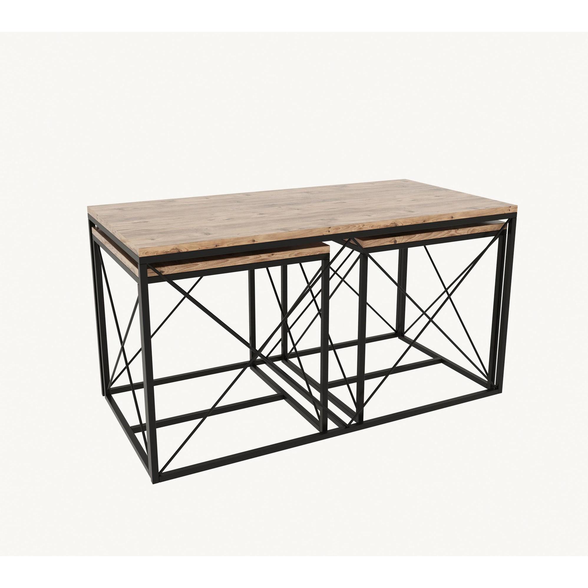 Thumbnail - Hanah Home, Couchtisch + Beistelltisch, Defne Coffee Table Set (100 x 52 x 50 cm)