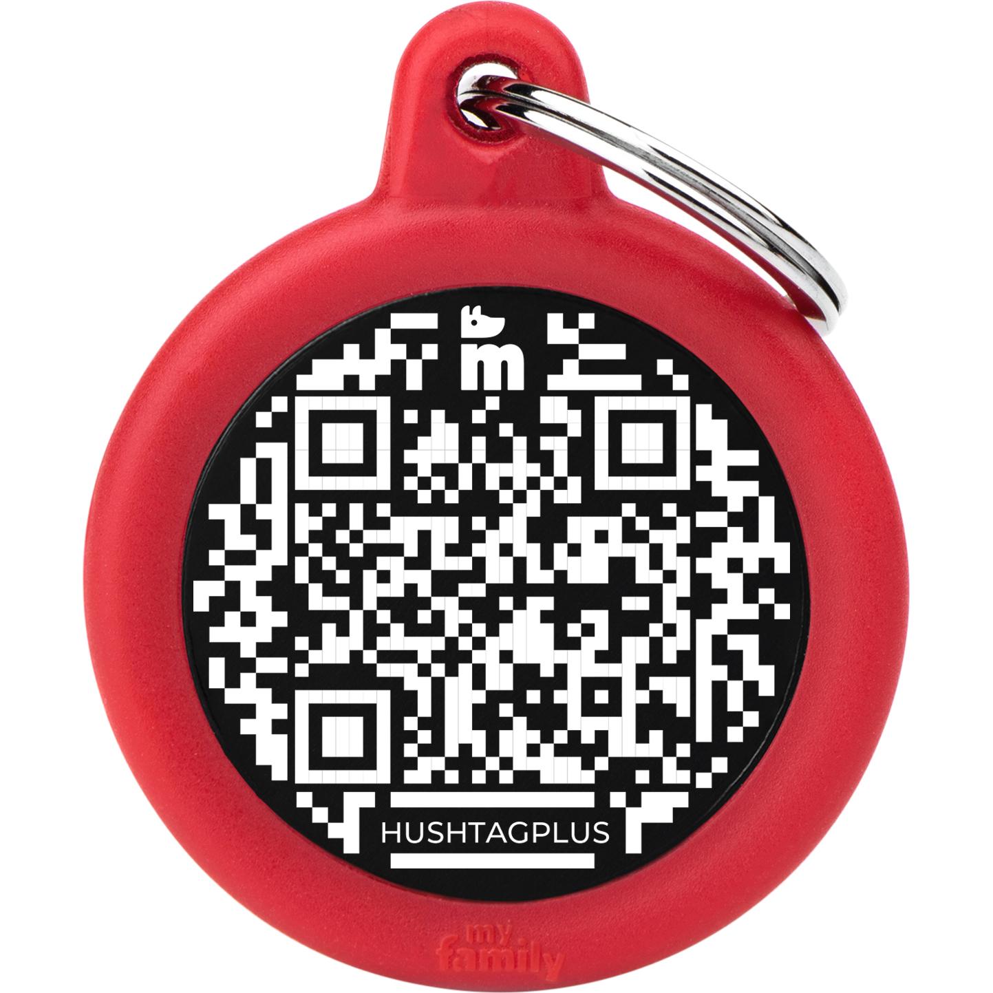 Myfamily MyFa ha messo a punto QR, cirkel sort, gummi rød (Cane), Collare + Guinzaglio
