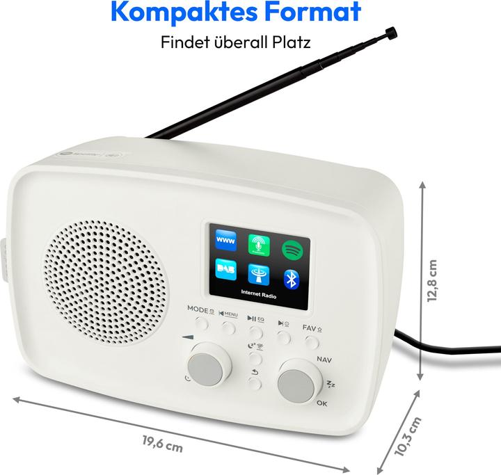 Medion LIFE Internetradio IRE-1 (MD89318) weiss DAB+ Internetradio (DAB+ DAB, Radio Internet, Bluetooth, WiFi)