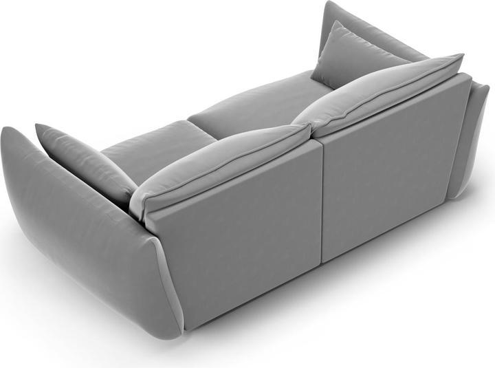 Actual product image Maison Heritage Velvet Sofa, "Clau", 2 Seats, Grey, 180x110x85 Made in Europe (3-seater)